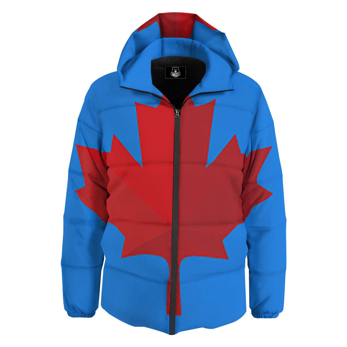 Maple Leaf Autumn Print Down Jacket-grizzshop