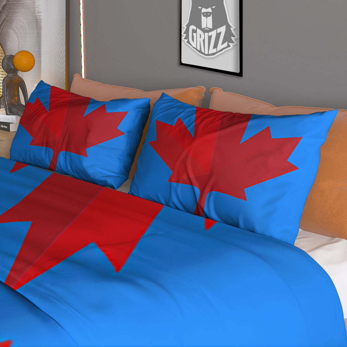 Maple Leaf Autumn Print Duvet Cover Bedding Set