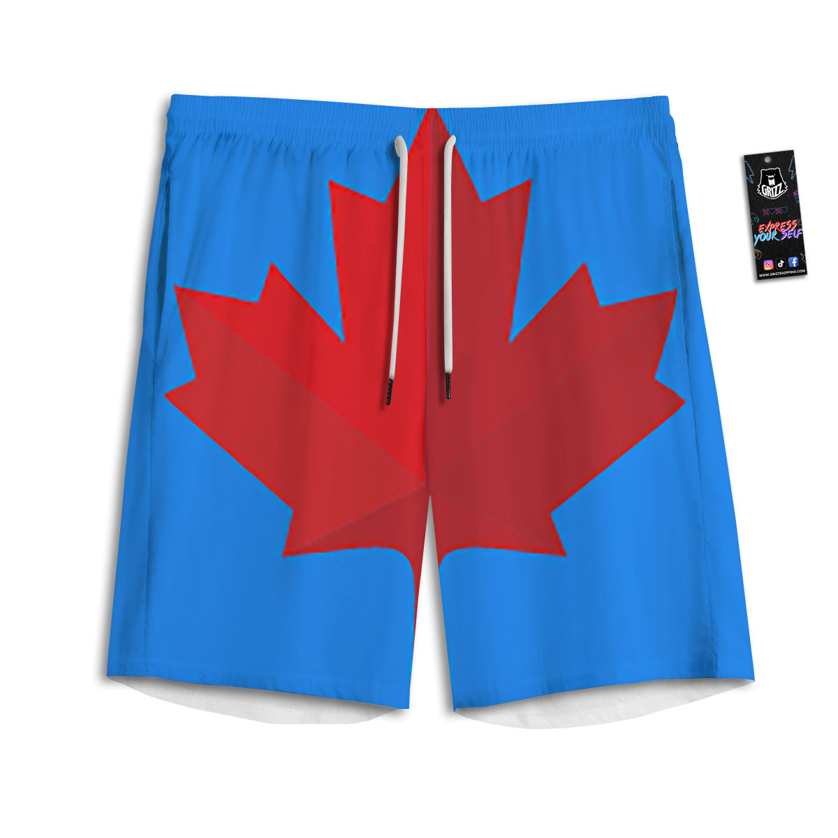Maple Leaf Autumn Print Men's Athletic Shorts