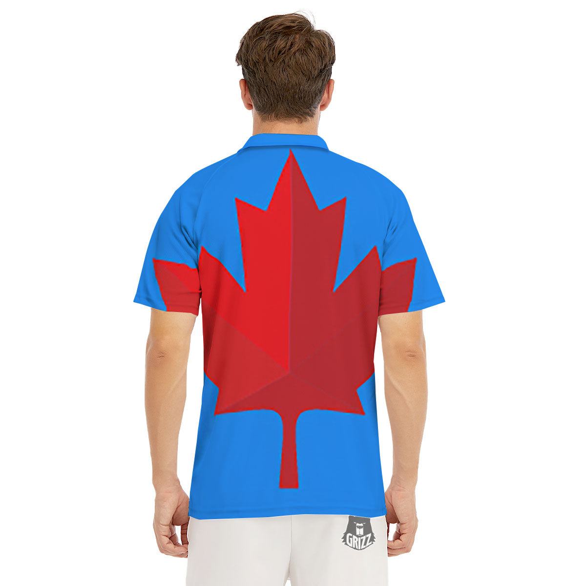 Maple Leaf Autumn Print Men's Golf Shirts-grizzshop
