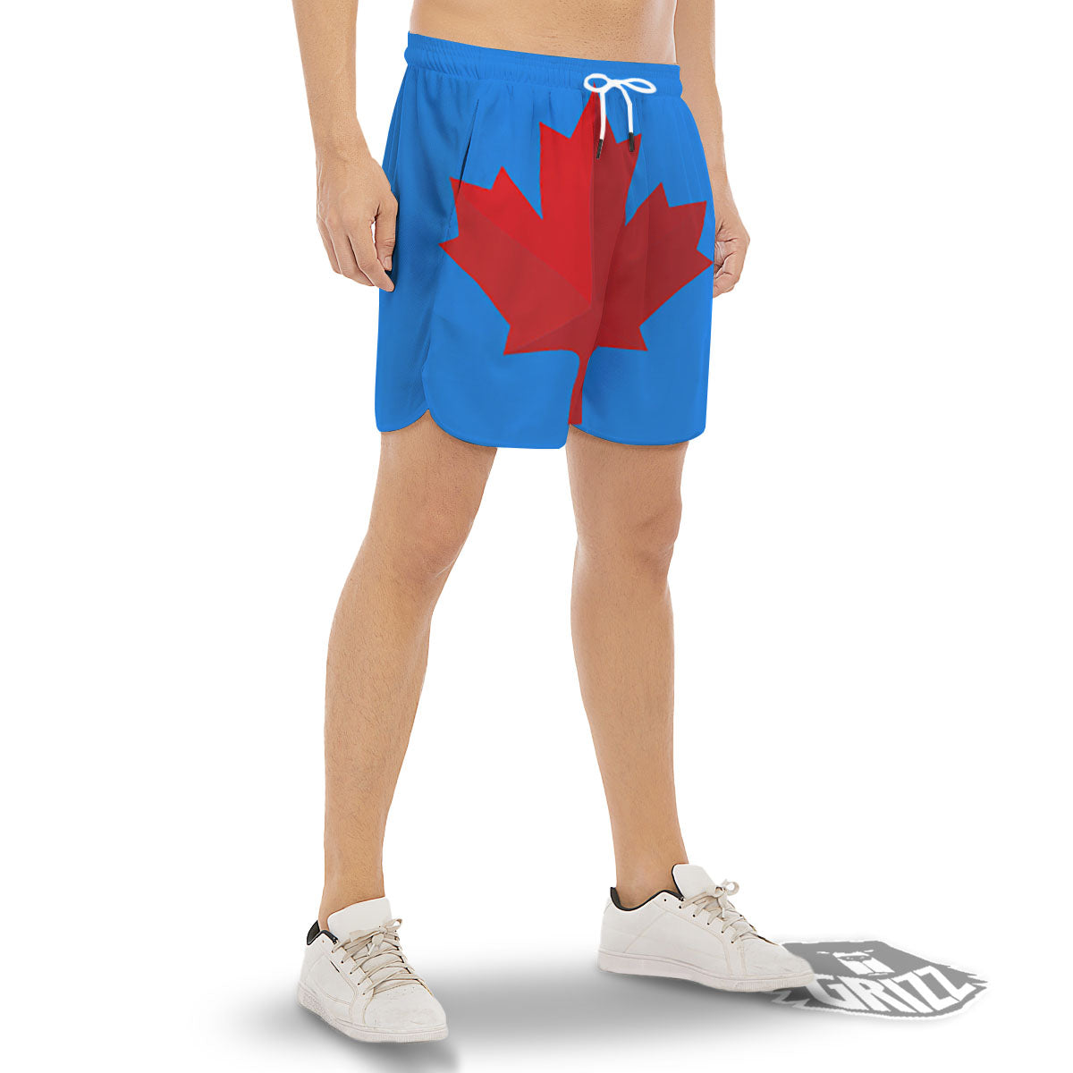 Maple Leaf Autumn Print Men's Gym Shorts-grizzshop