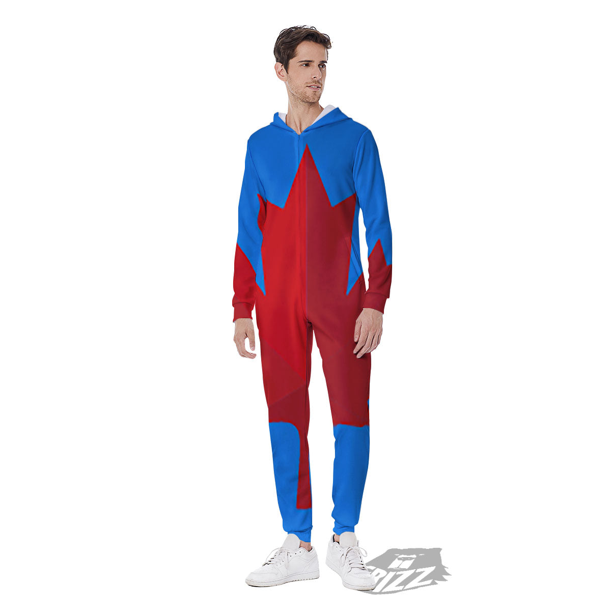 Maple Leaf Autumn Print Men's Jumpsuit-grizzshop