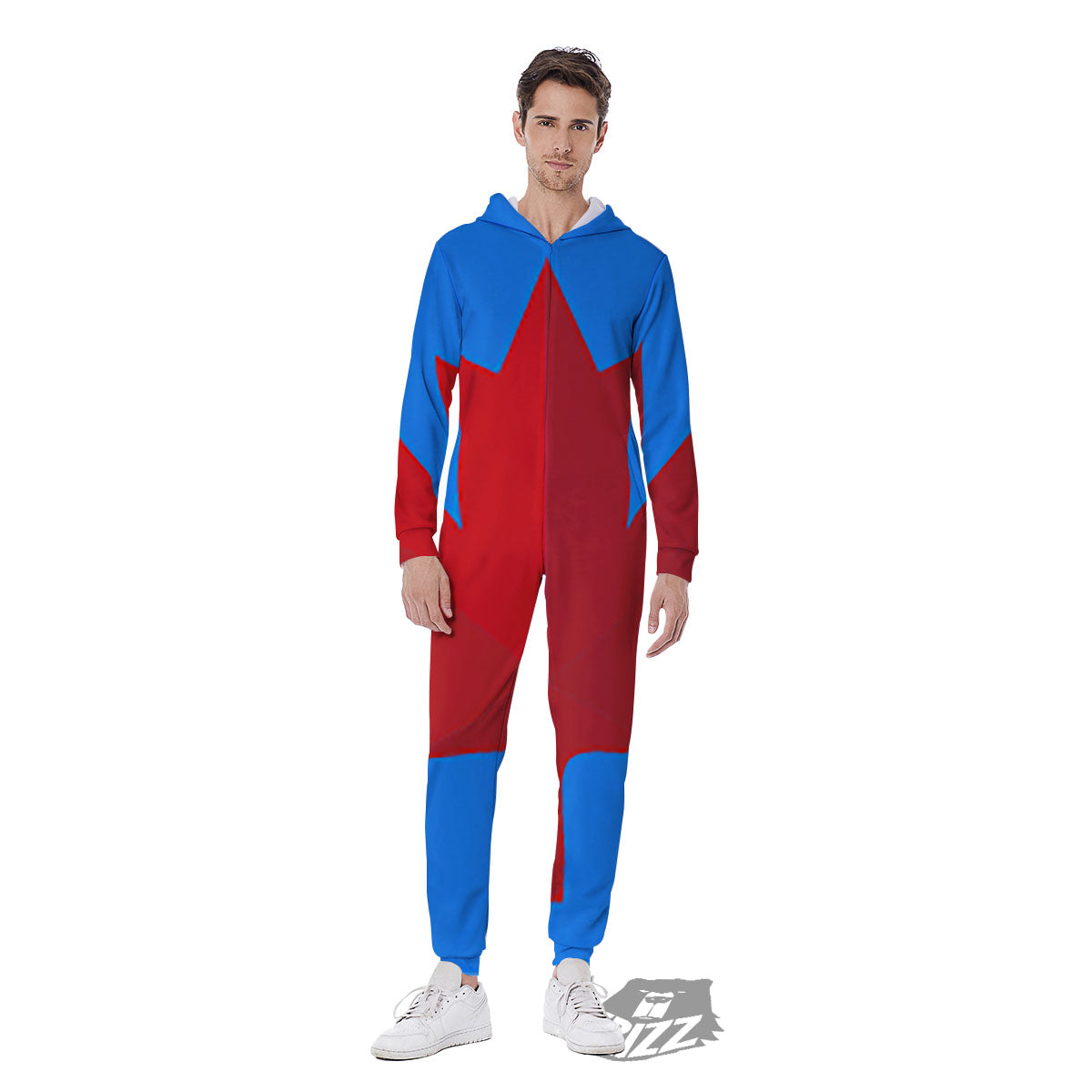 Maple Leaf Autumn Print Men's Jumpsuit-grizzshop
