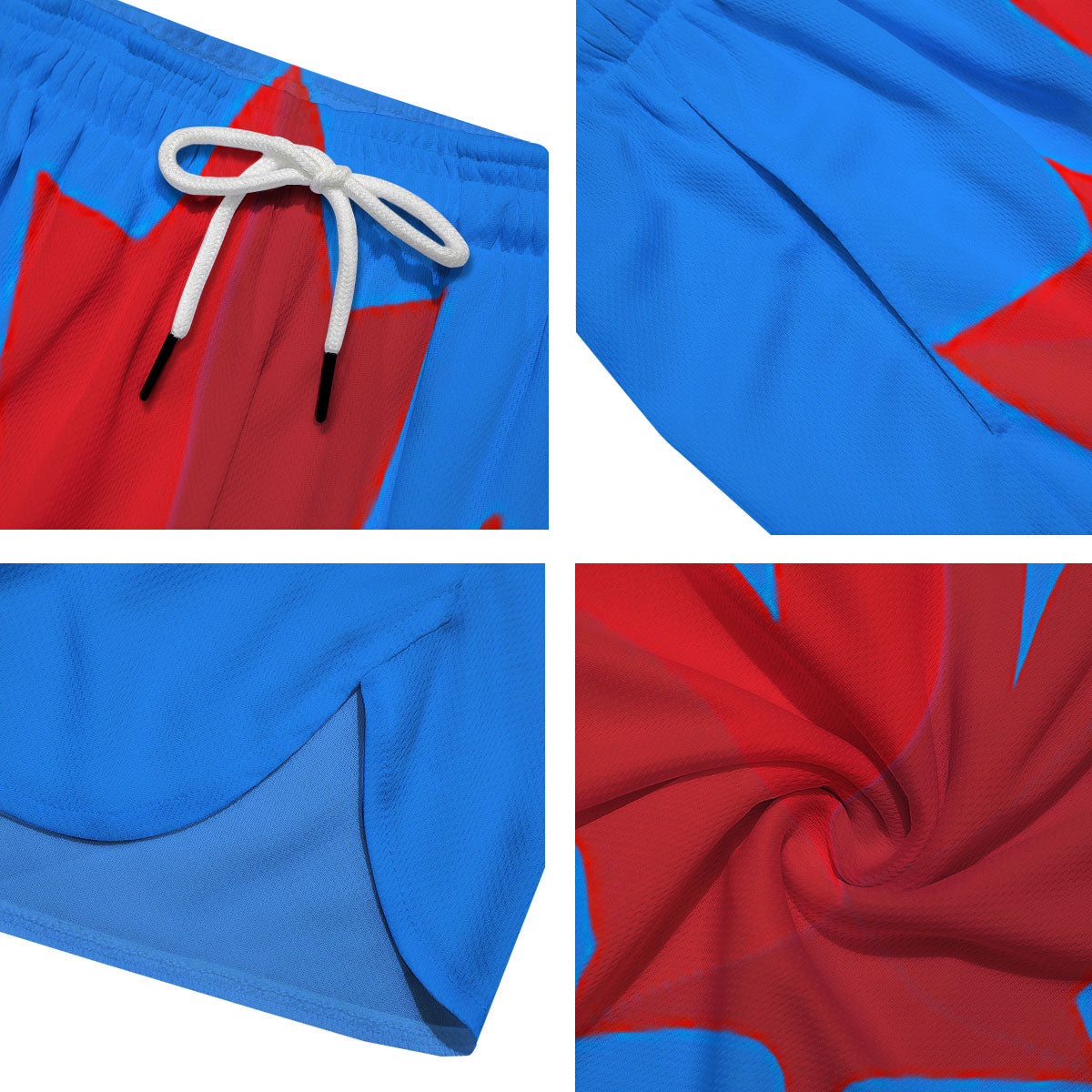 Maple Leaf Autumn Print Men's Running Shorts-grizzshop