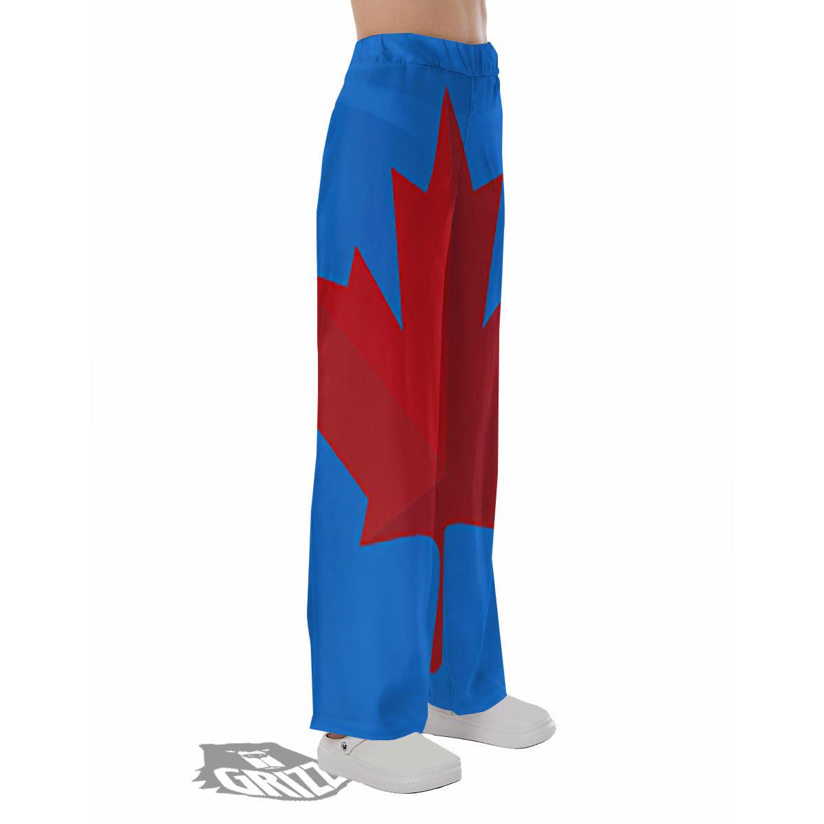 Maple Leaf Autumn Print Pajama Pants-grizzshop