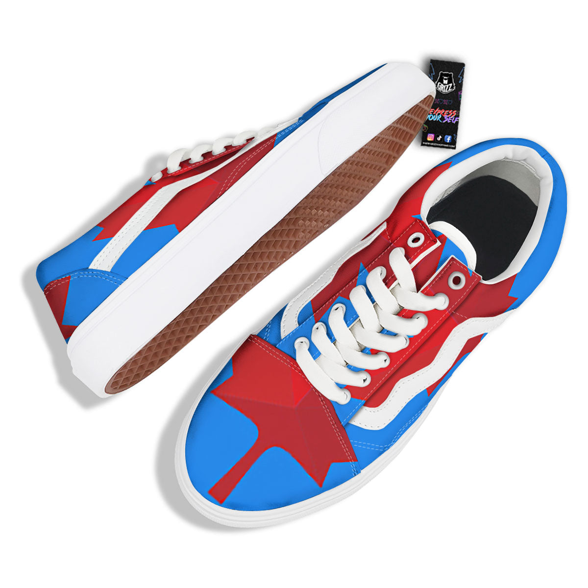 Maple Leaf Autumn Print Skate Shoes-grizzshop