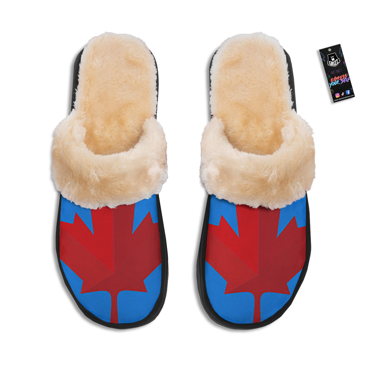 Maple Leaf Autumn Print Slippers-grizzshop
