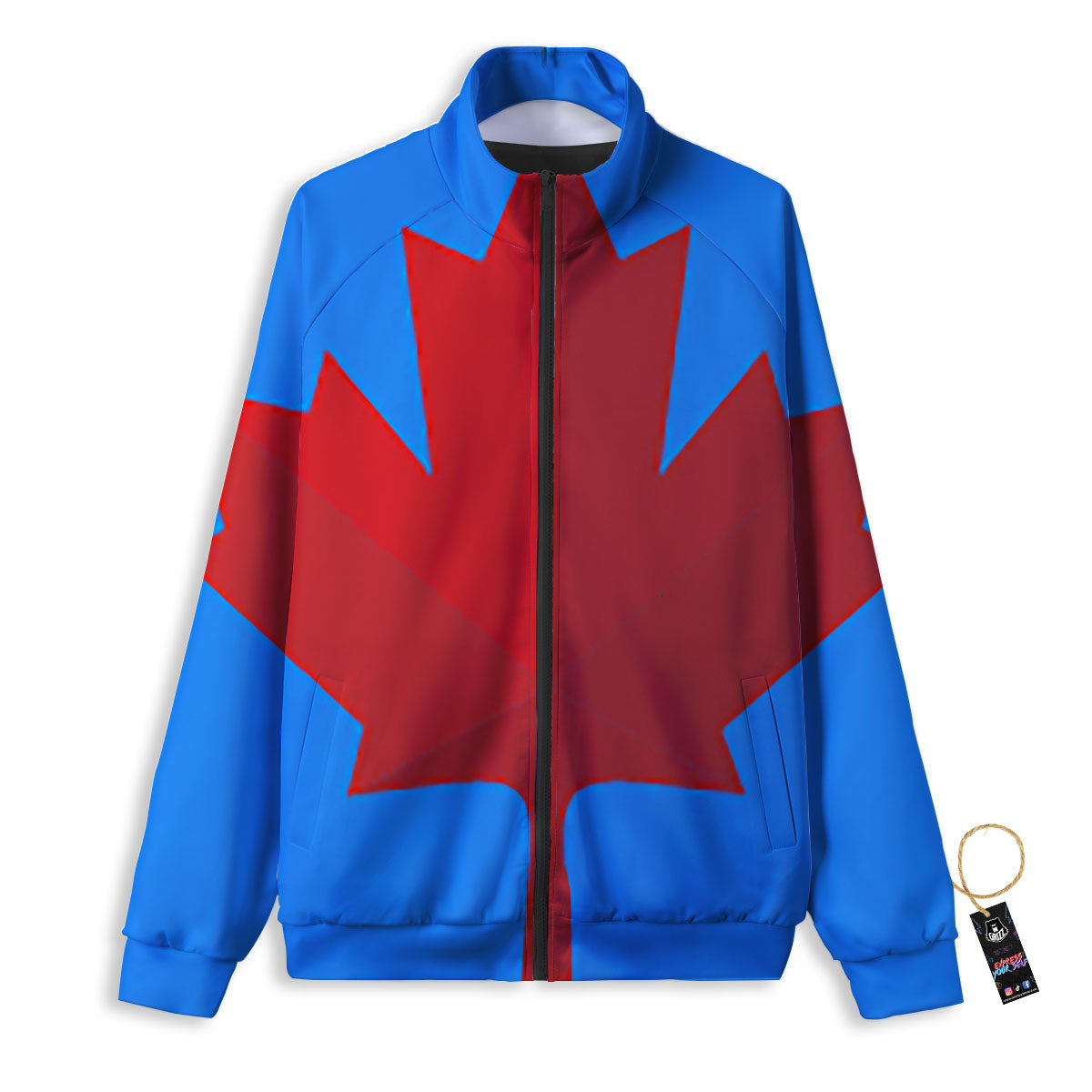 Maple Leaf Autumn Print Track Jacket-grizzshop