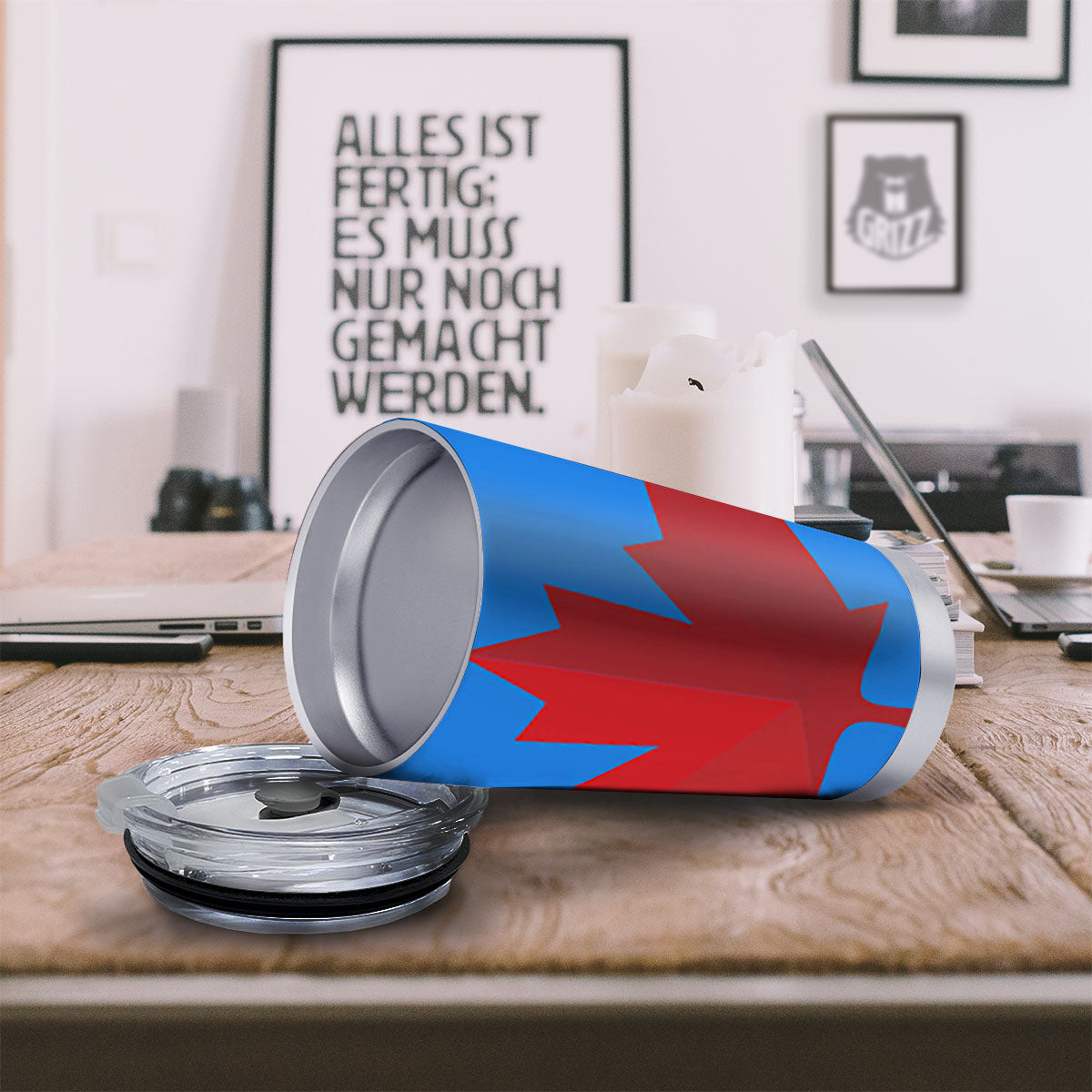 Maple Leaf Autumn Print Tumbler-grizzshop