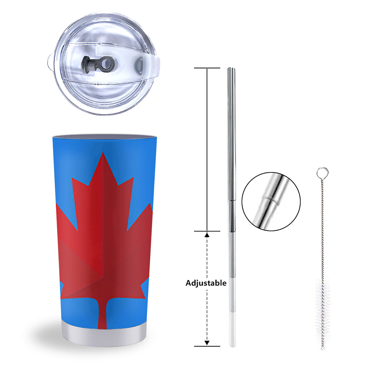 Maple Leaf Autumn Print Tumbler-grizzshop