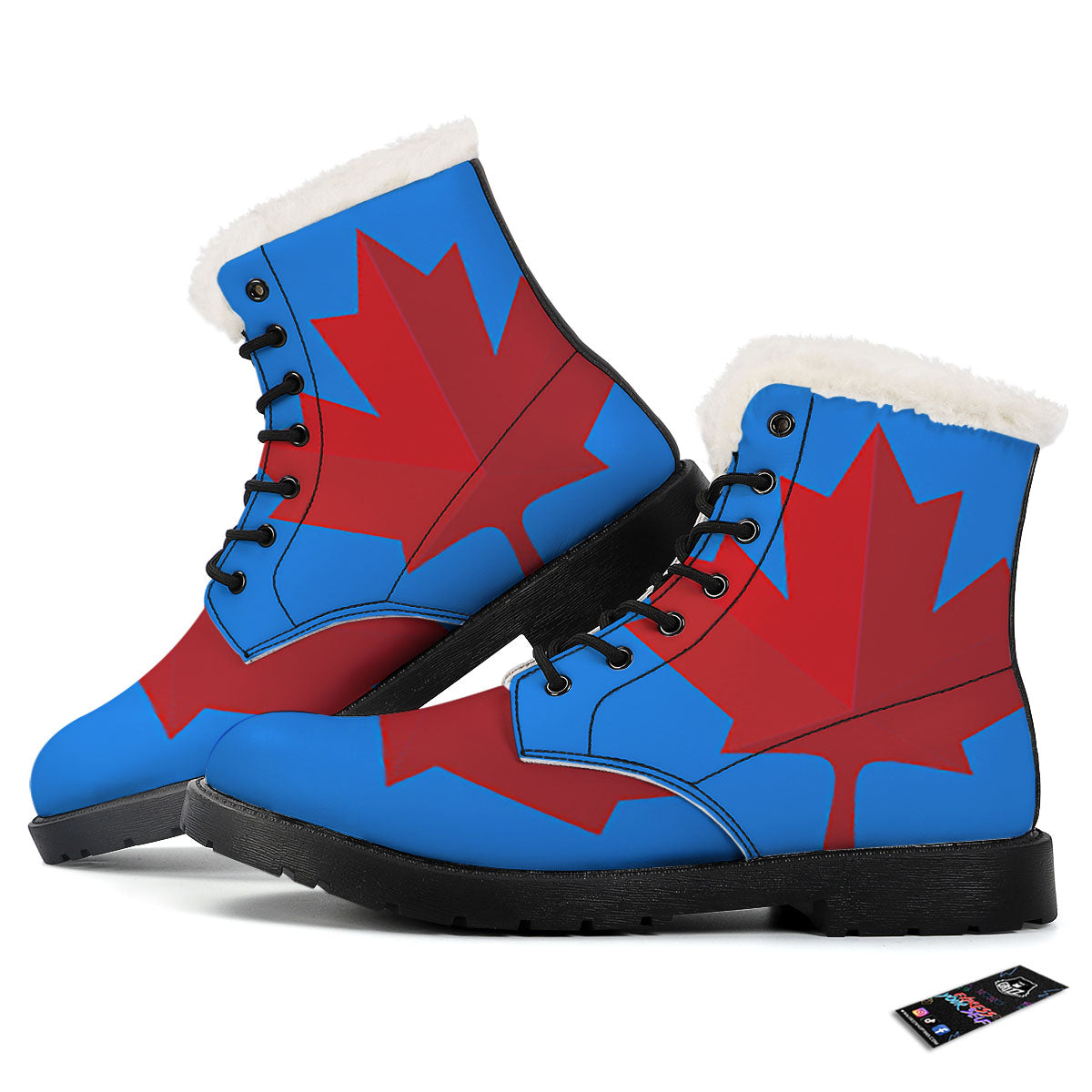 Maple Leaf Autumn Print Winter Boots-grizzshop
