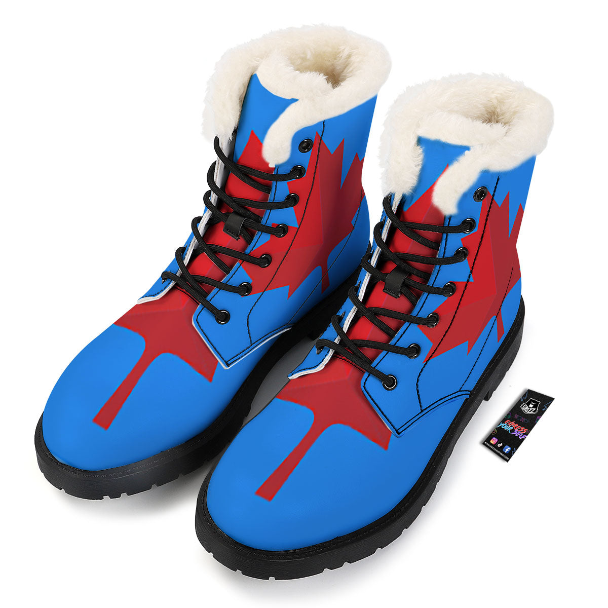 Maple Leaf Autumn Print Winter Boots-grizzshop