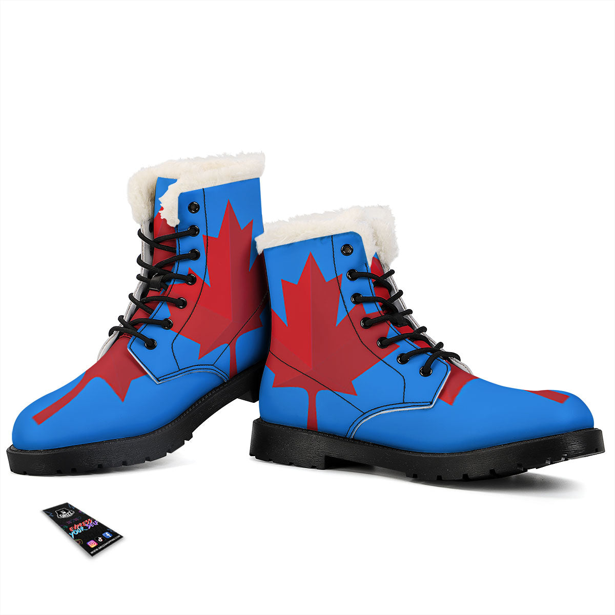 Maple Leaf Autumn Print Winter Boots-grizzshop