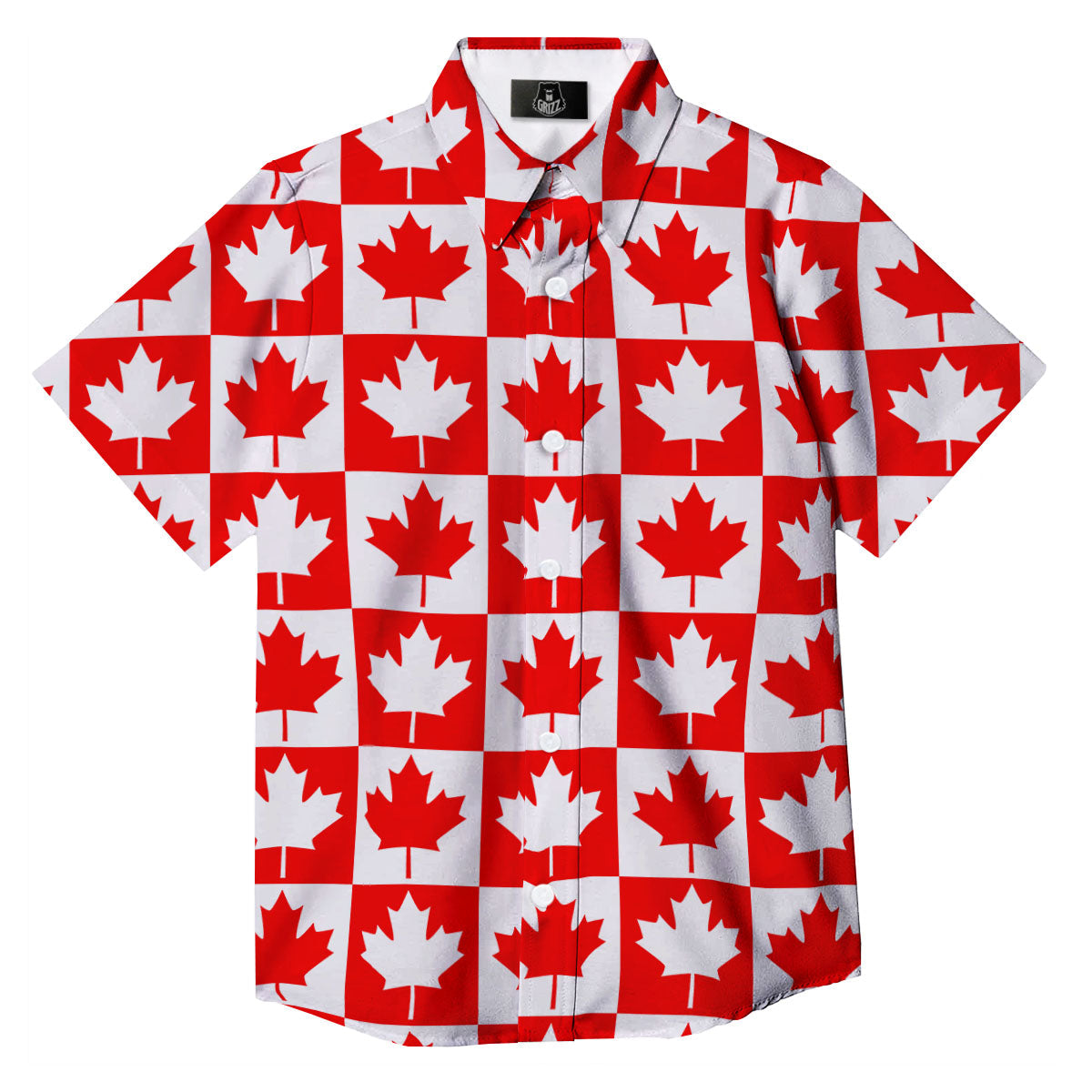 Maple Leaf Canada Print Pattern Button Up Shirt-grizzshop