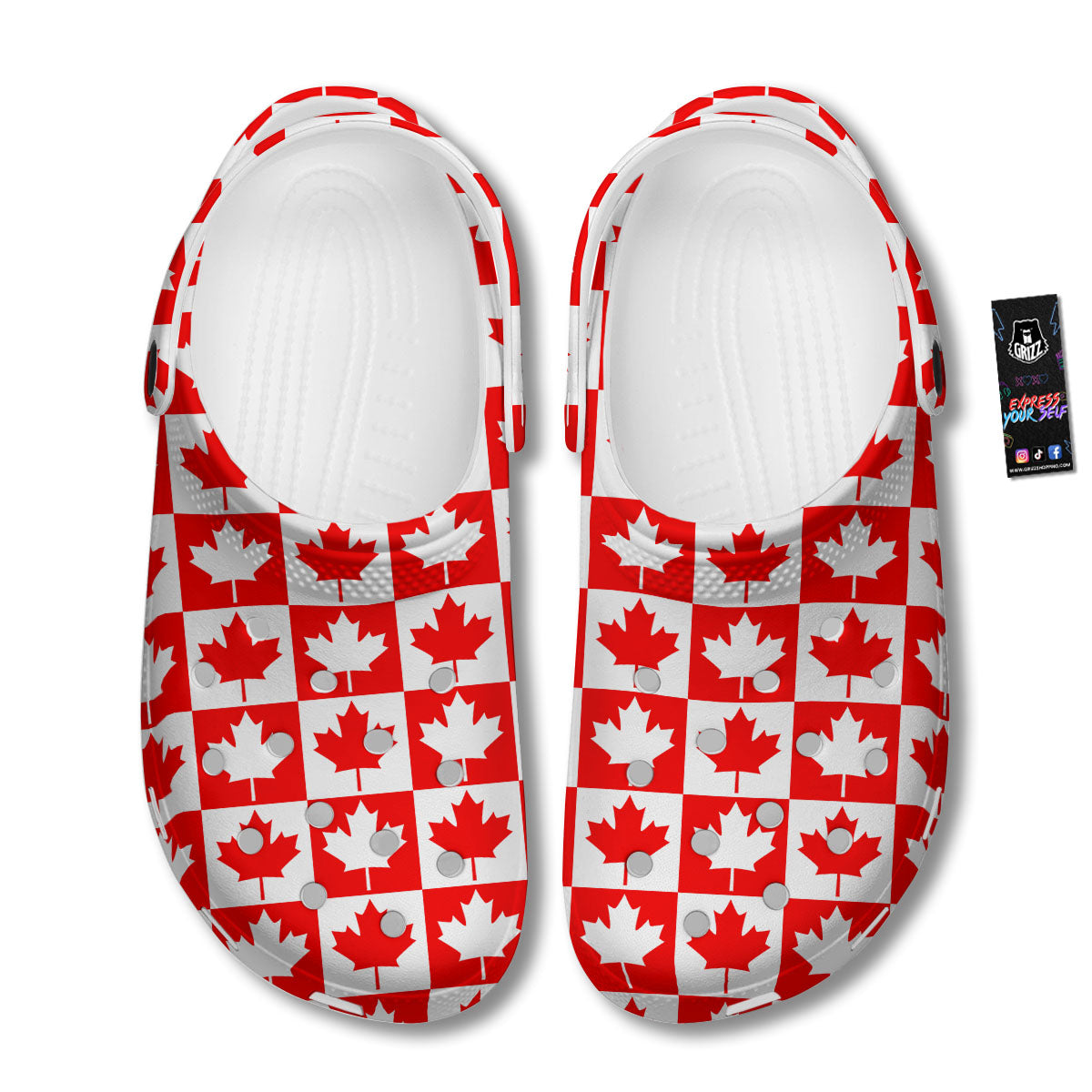 Maple Leaf Canada Print Pattern Clog-grizzshop