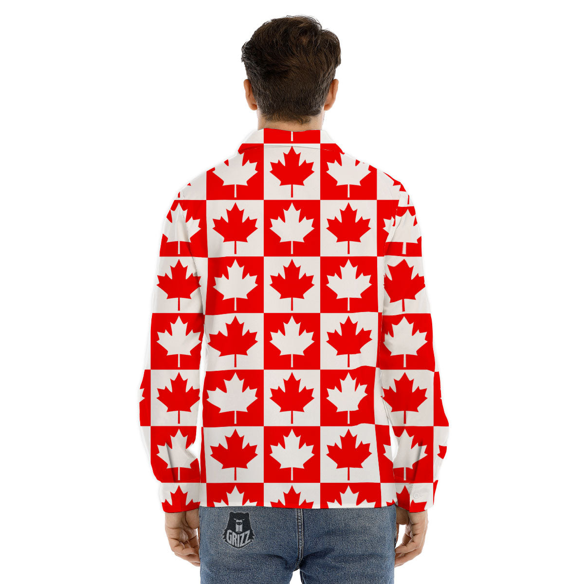 Maple Leaf Canada Print Pattern Men's Dress Shirts-grizzshop