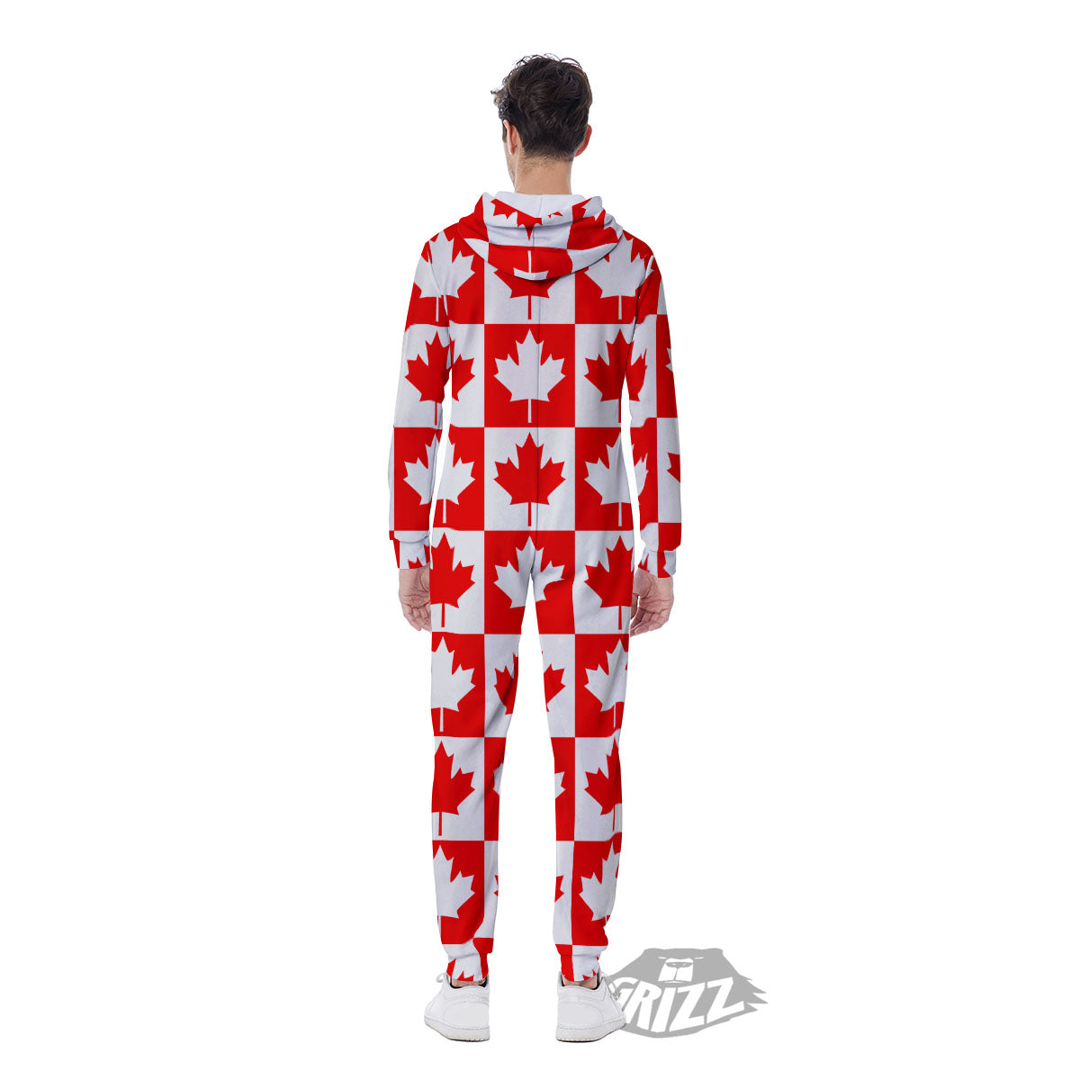 Maple Leaf Canada Print Pattern Men's Jumpsuit-grizzshop