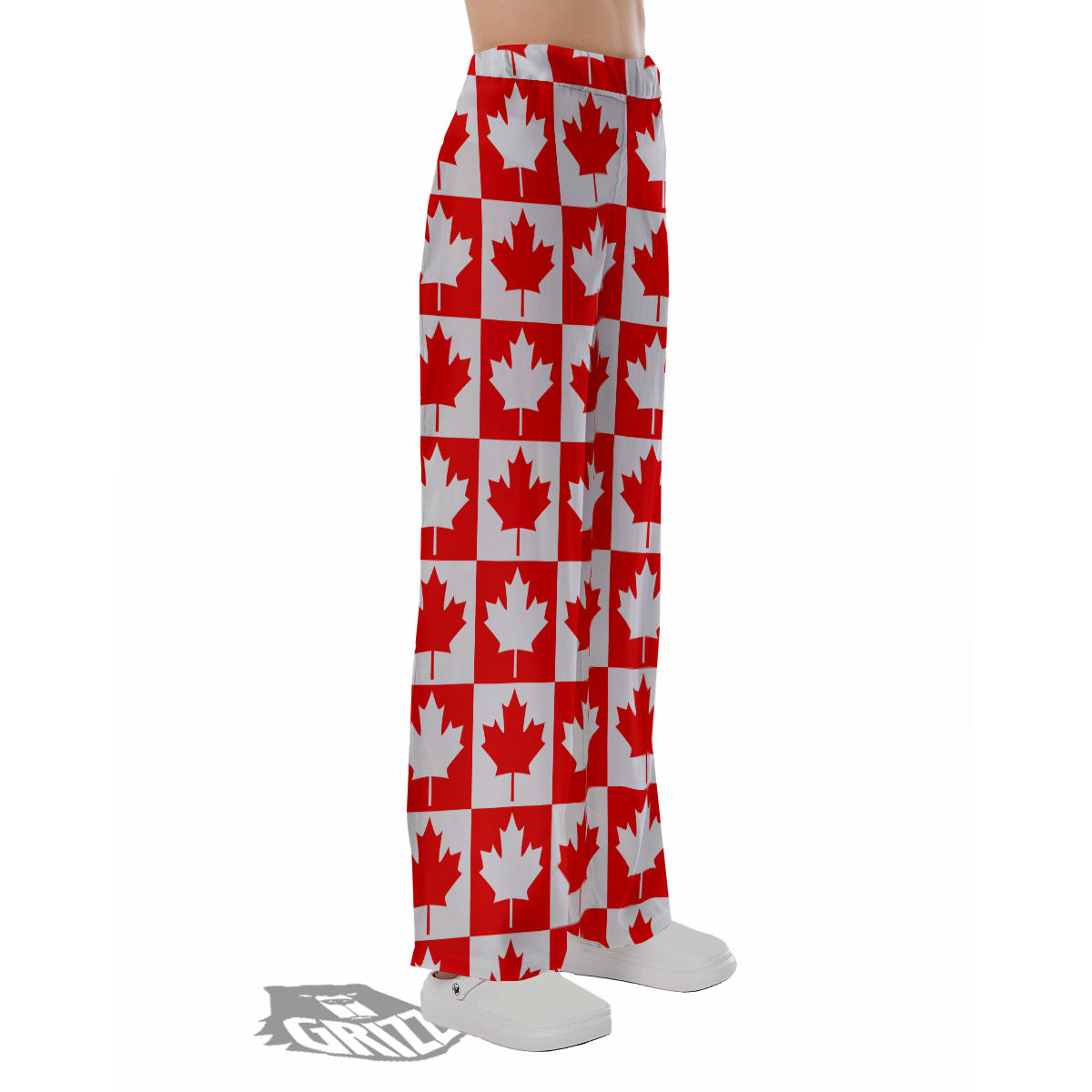 Maple Leaf Canada Print Pattern Pajama Pants-grizzshop