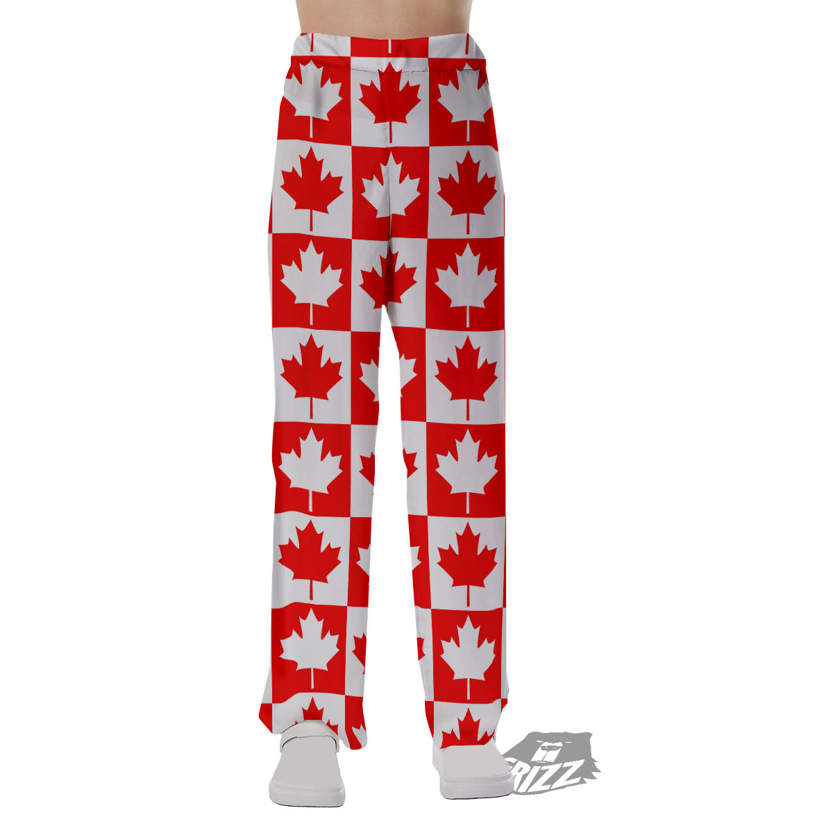 Maple Leaf Canada Print Pattern Pajama Pants-grizzshop