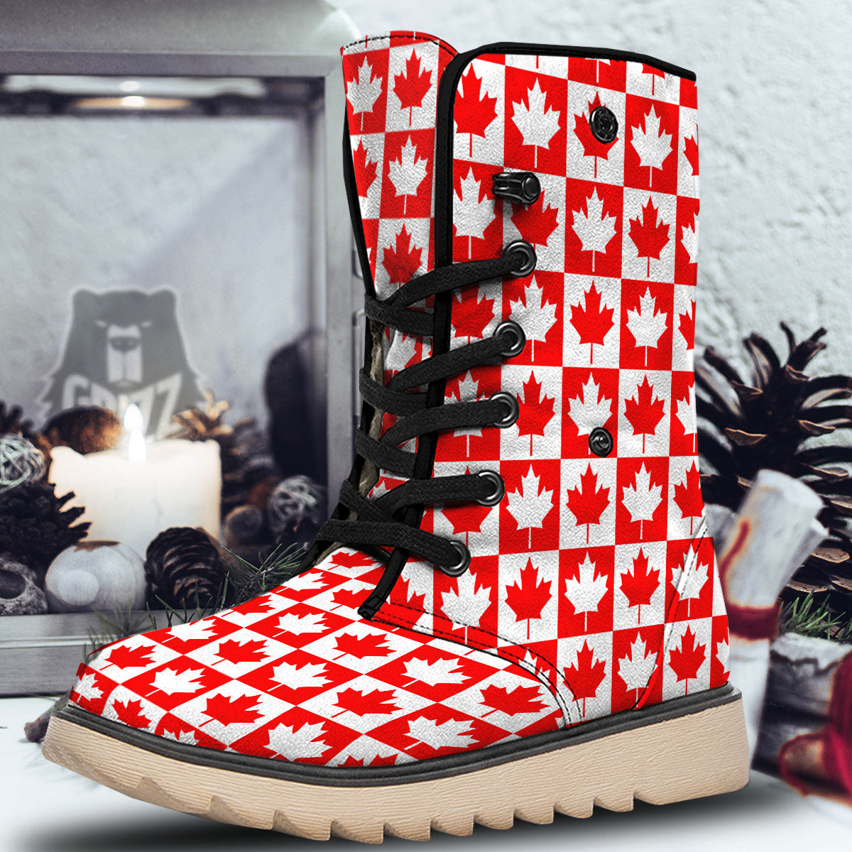 Maple Leaf Canada Print Pattern Snow Boots-grizzshop