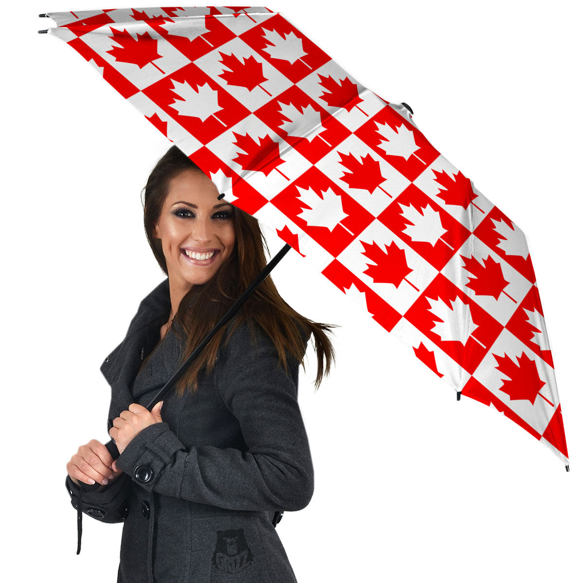 Maple Leaf Canada Print Pattern Umbrella-grizzshop