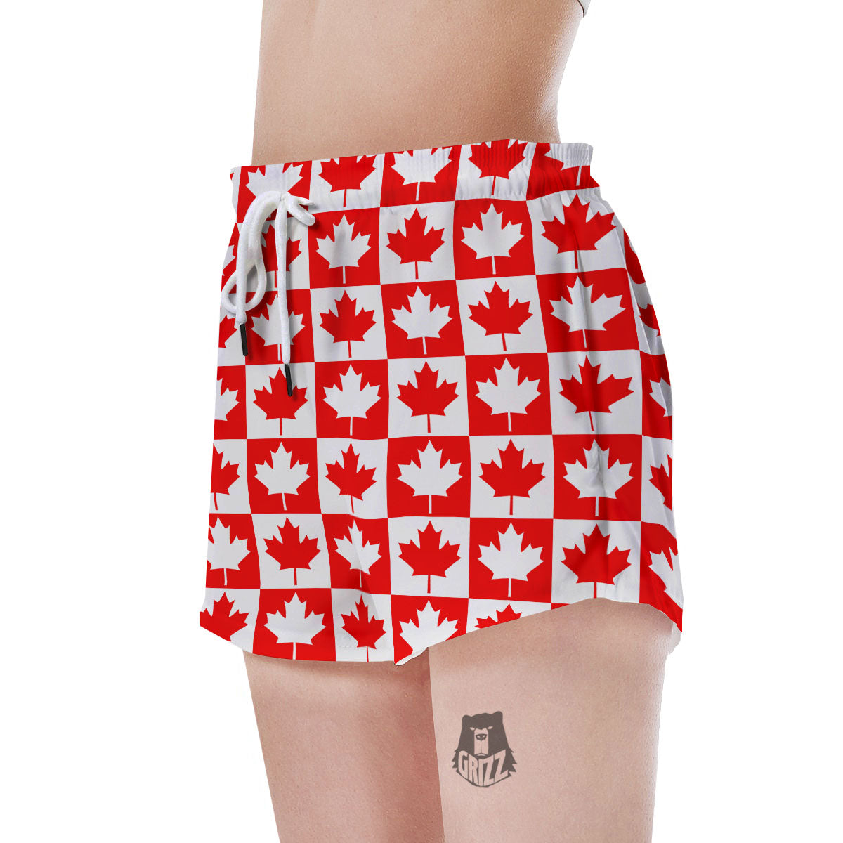 Maple Leaf Canada Print Pattern Women's Shorts-grizzshop
