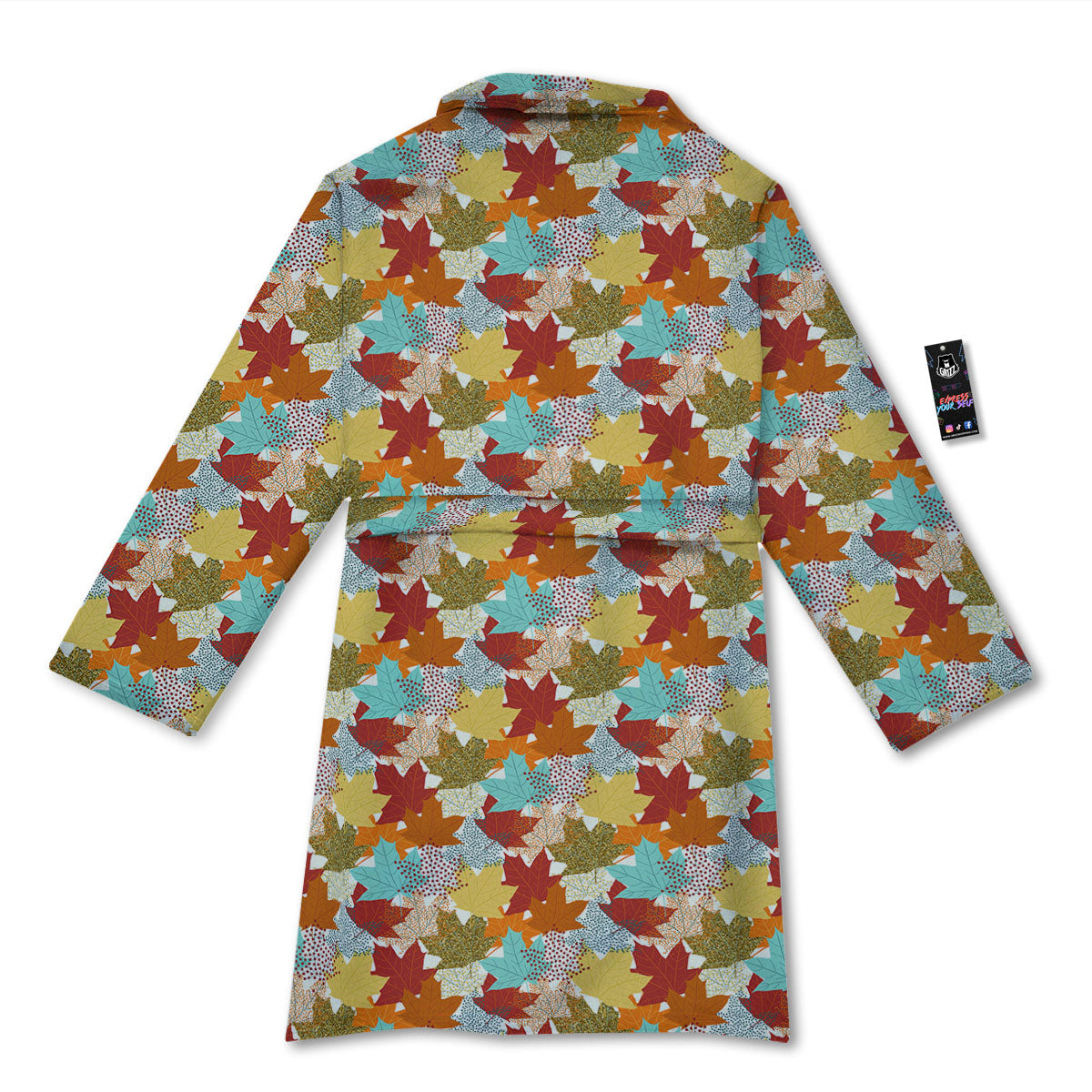 Maple Leaf Canadian Print Pattern Bathrobe-grizzshop