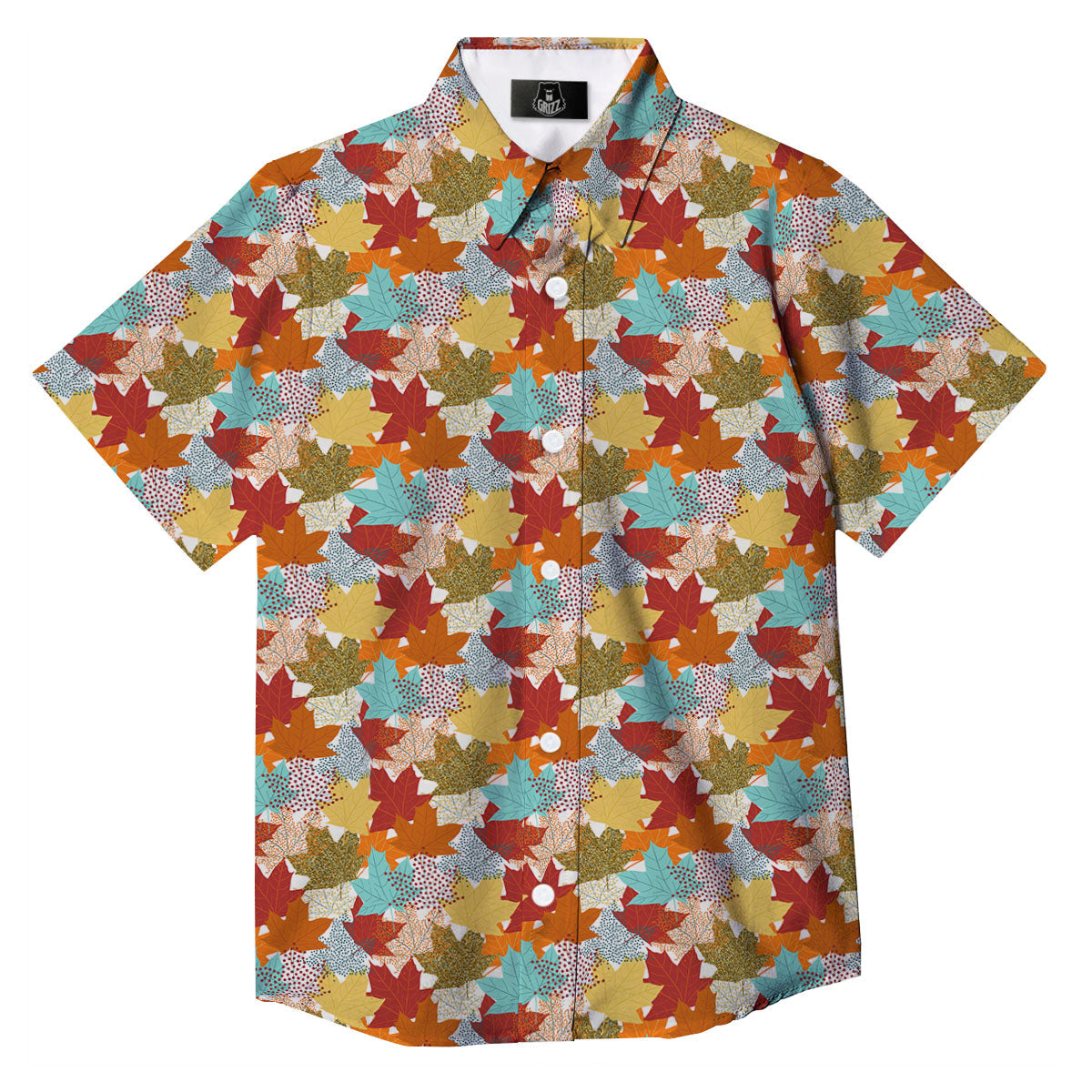 Maple Leaf Canadian Print Pattern Button Up Shirt-grizzshop