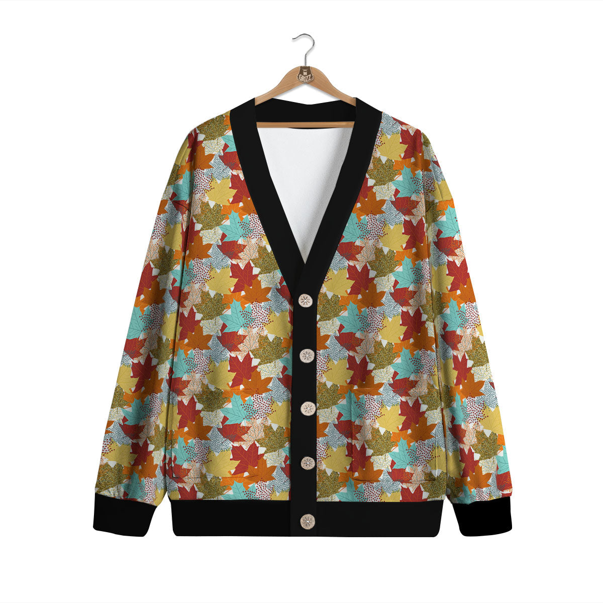 Maple Leaf Canadian Print Pattern Cardigan-grizzshop