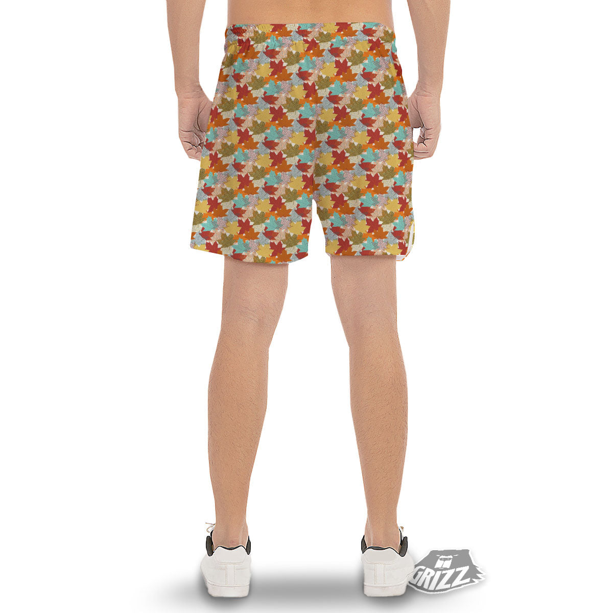 Maple Leaf Canadian Print Pattern Men's Gym Shorts-grizzshop