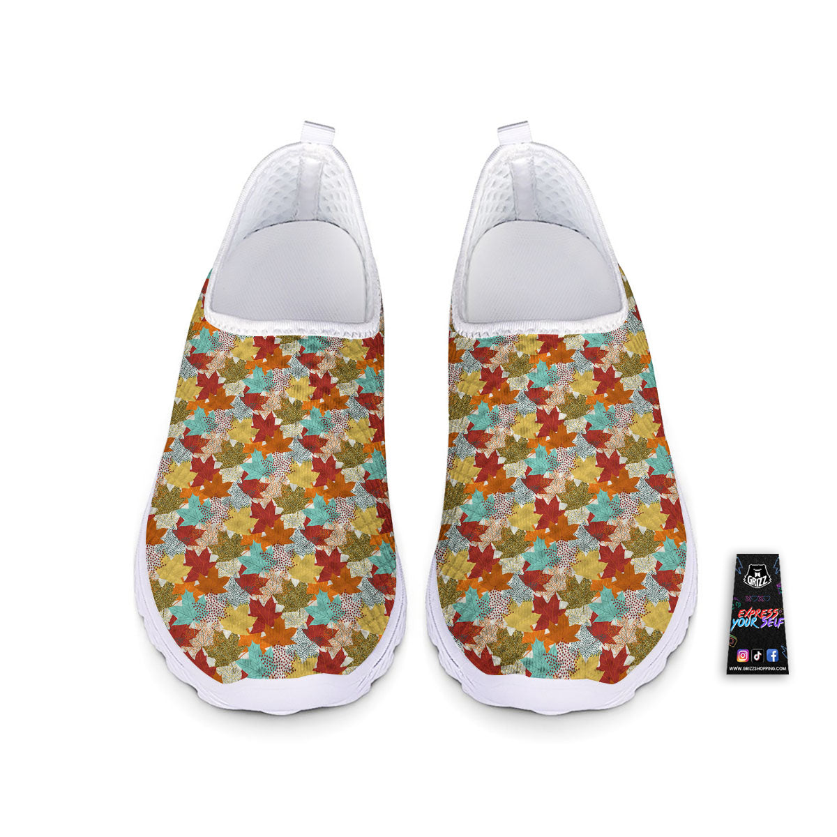 Maple Leaf Canadian Print Pattern Nurse Shoes-grizzshop