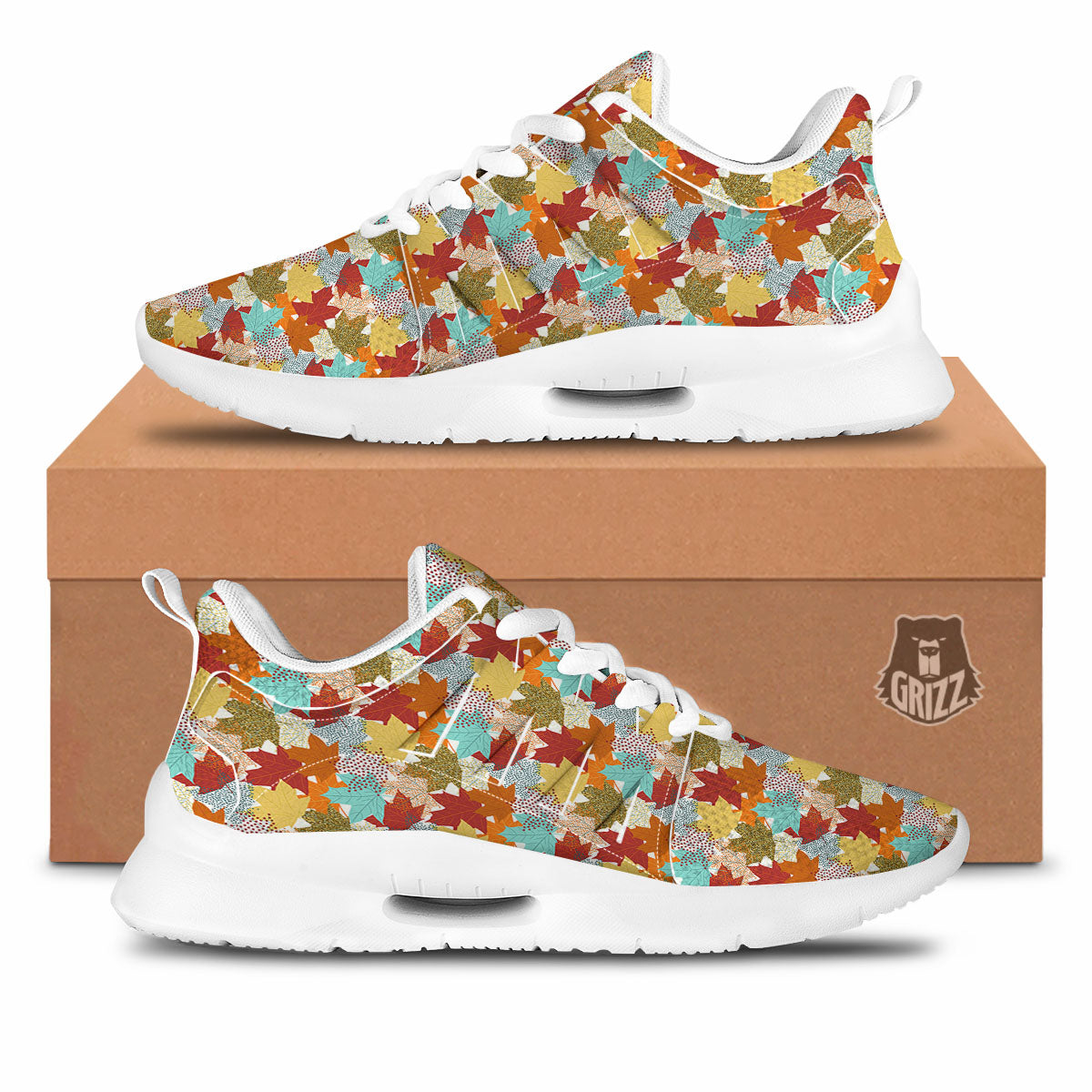 Maple Leaf Canadian Print Pattern Tennis Shoes-grizzshop