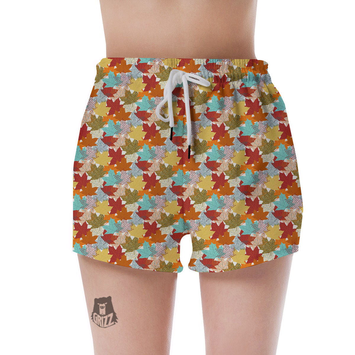 Maple Leaf Canadian Print Pattern Women's Shorts-grizzshop