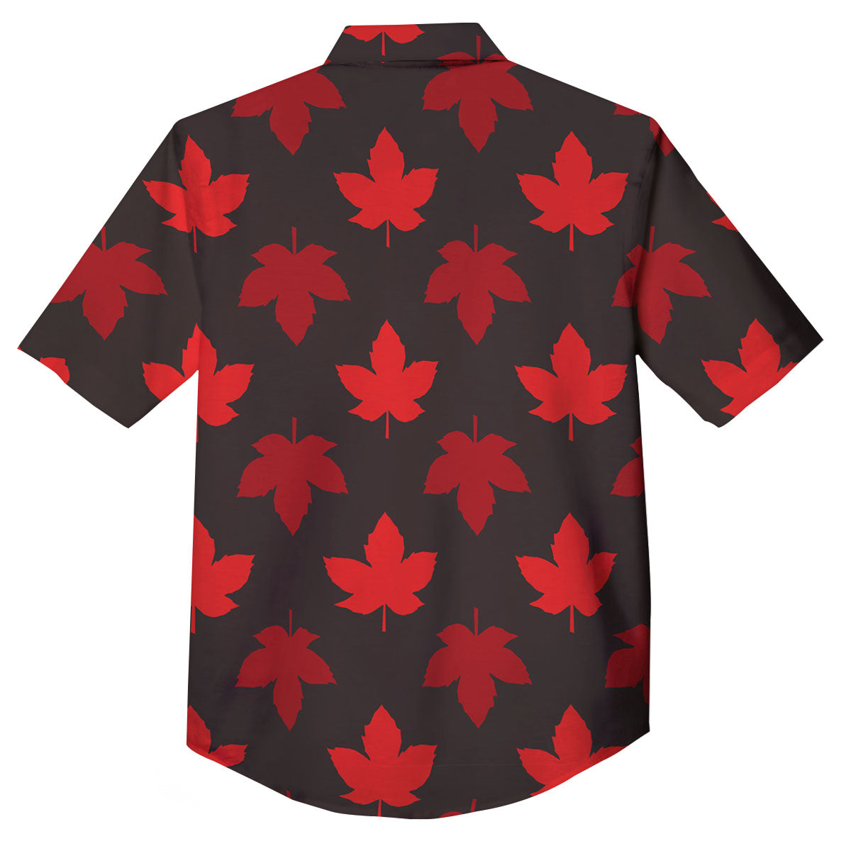 Maple Leaf Red Canadian Print Pattern Button Up Shirt-grizzshop