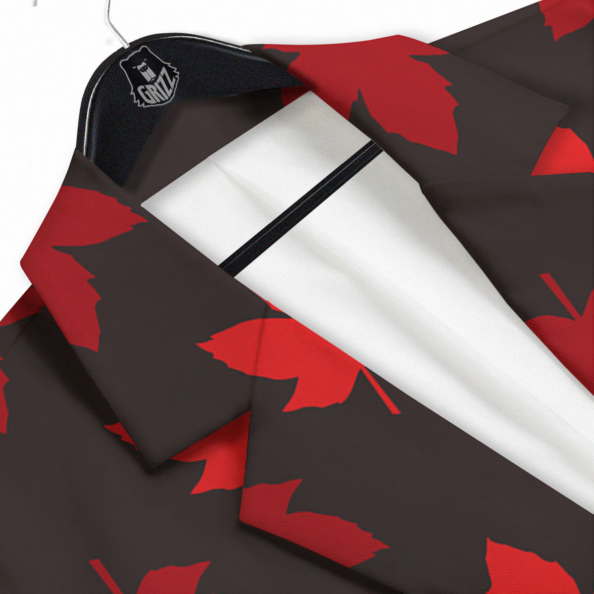 Maple Leaf Red Canadian Print Pattern Men's Sport Coat-grizzshop