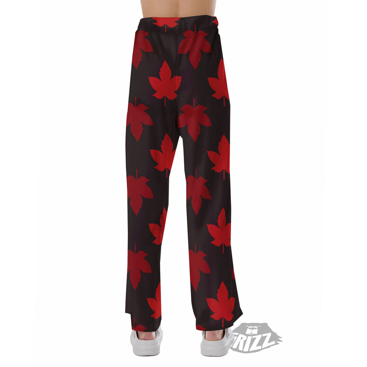 Maple Leaf Red Canadian Print Pattern Pajama Pants-grizzshop