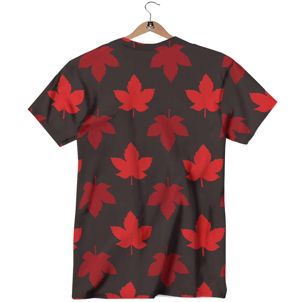 Maple Leaf Red Canadian Print Pattern T-Shirt-grizzshop