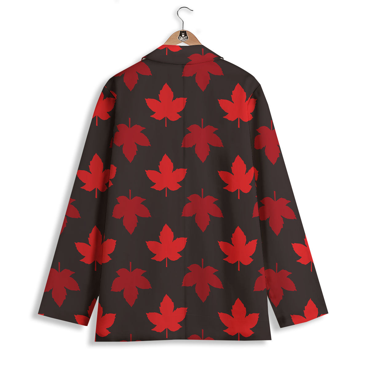 Maple Leaf Red Canadian Print Pattern Women's Blazer-grizzshop