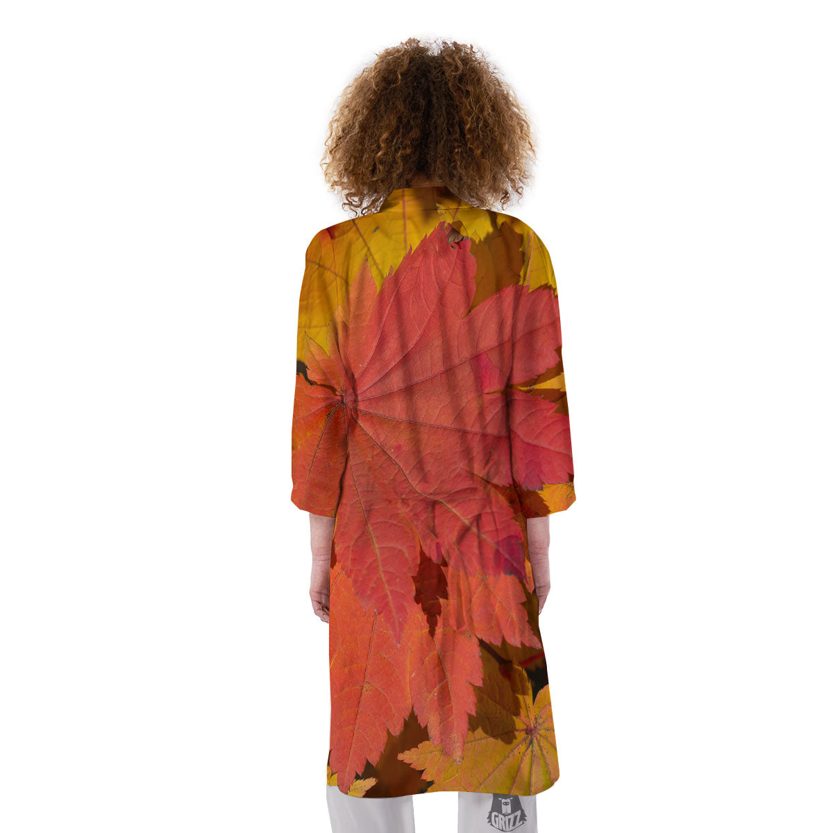 Maple Leaves Autumn Print Kimono-grizzshop