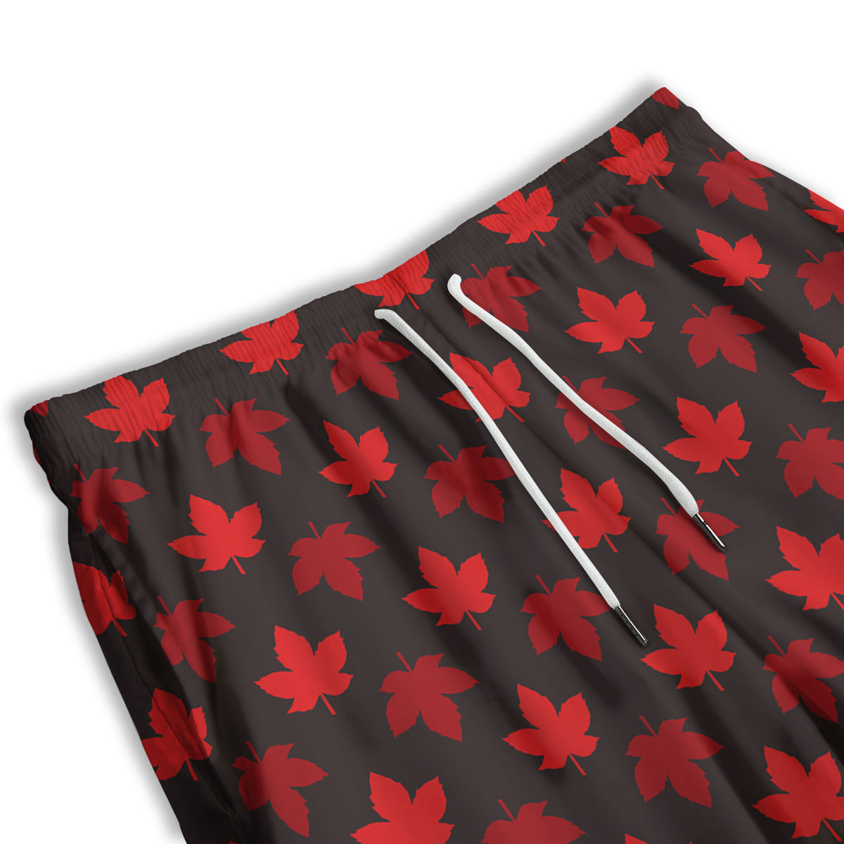 Maple Leaves Autumn Print Pattern Men's Athletic Shorts