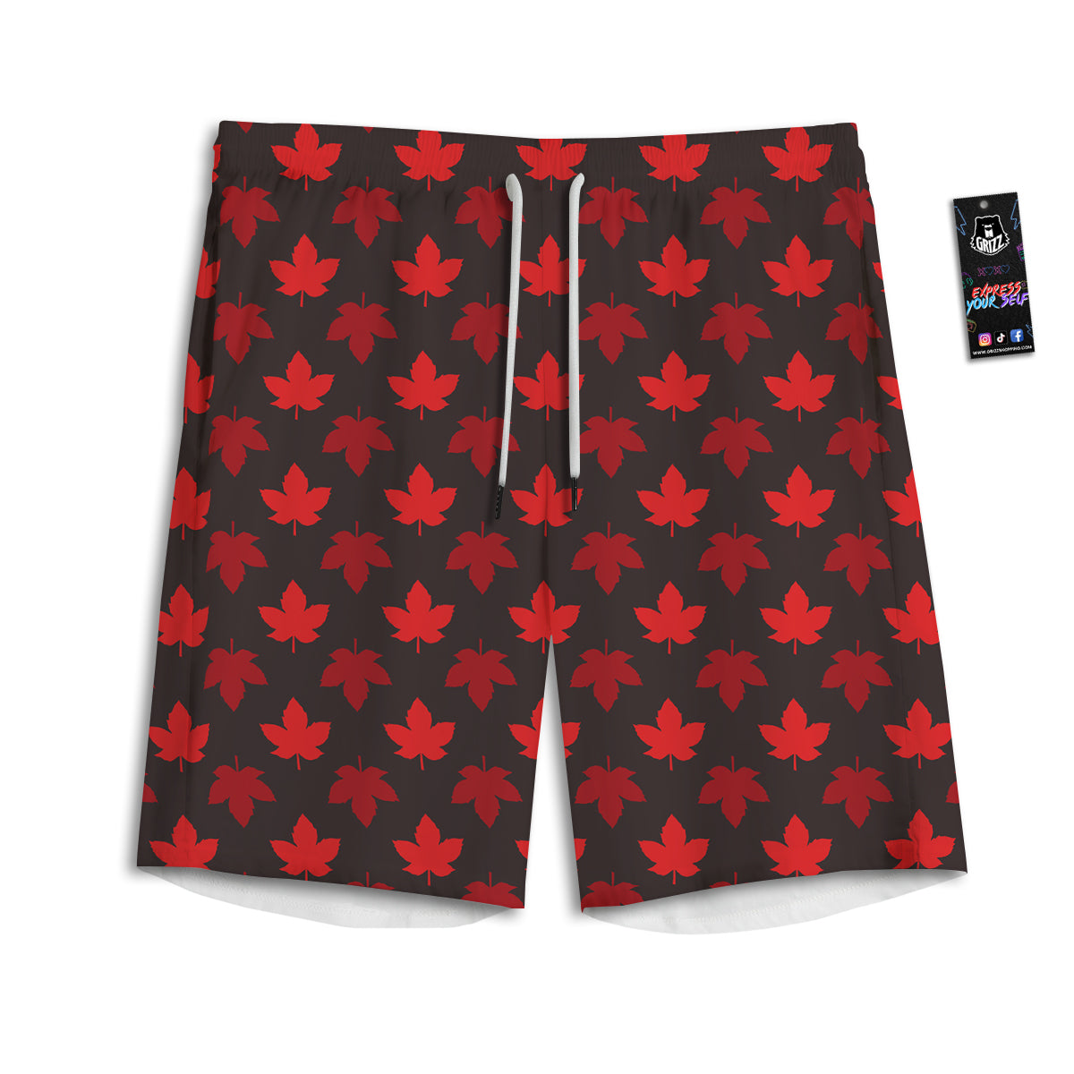 Maple Leaves Autumn Print Pattern Men's Athletic Shorts