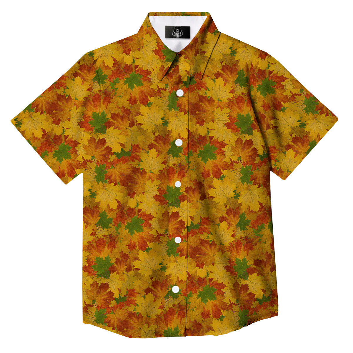 Maple Leaves Fall Autumn Print Button Up Shirt-grizzshop