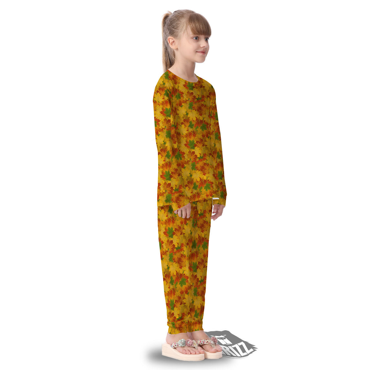 Maple Leaves Fall Autumn Print Kid's Pajamas-grizzshop