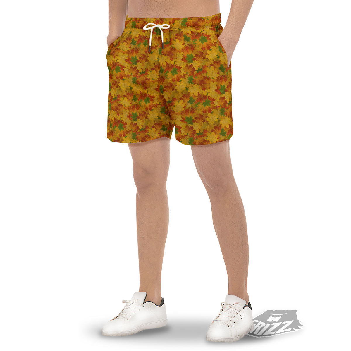 Maple Leaves Fall Autumn Print Men's Gym Shorts-grizzshop