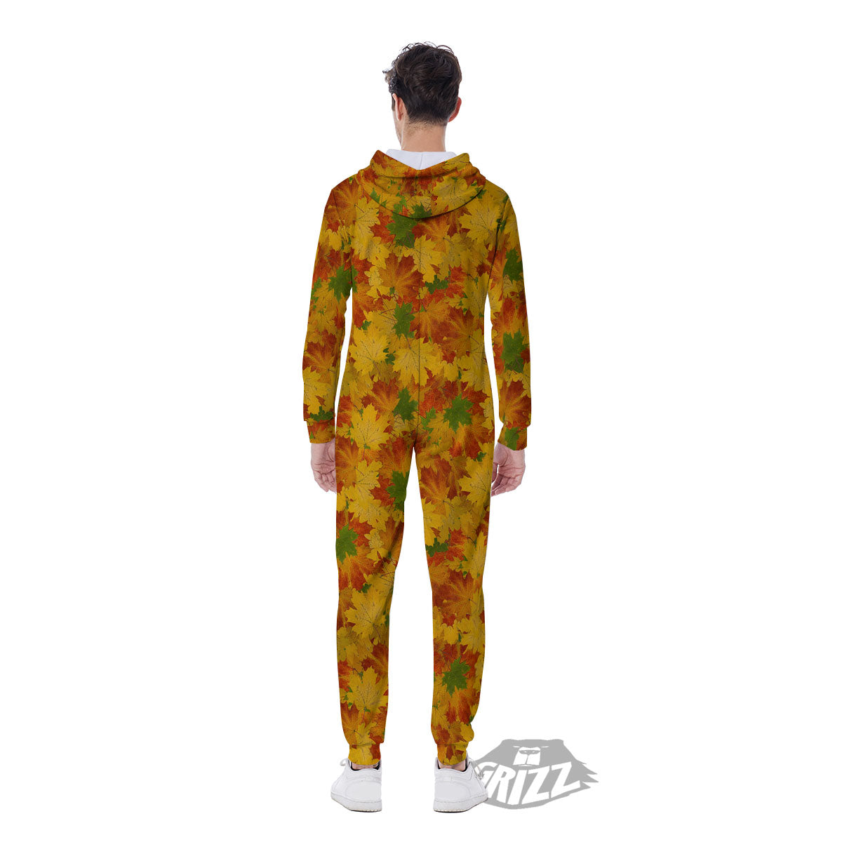 Maple Leaves Fall Autumn Print Men's Jumpsuit-grizzshop