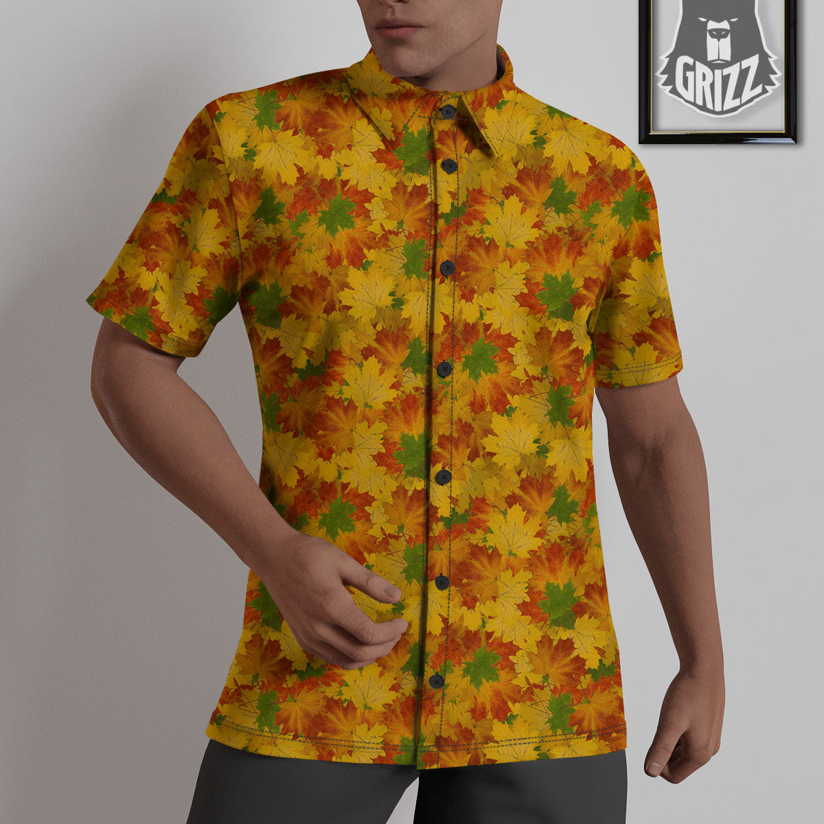 Maple Leaves Fall Autumn Print Untucked Shirts-grizzshop