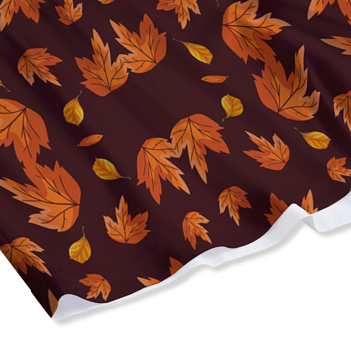 Maple Leaves Orange Print Pattern Mesh Shorts-grizzshop