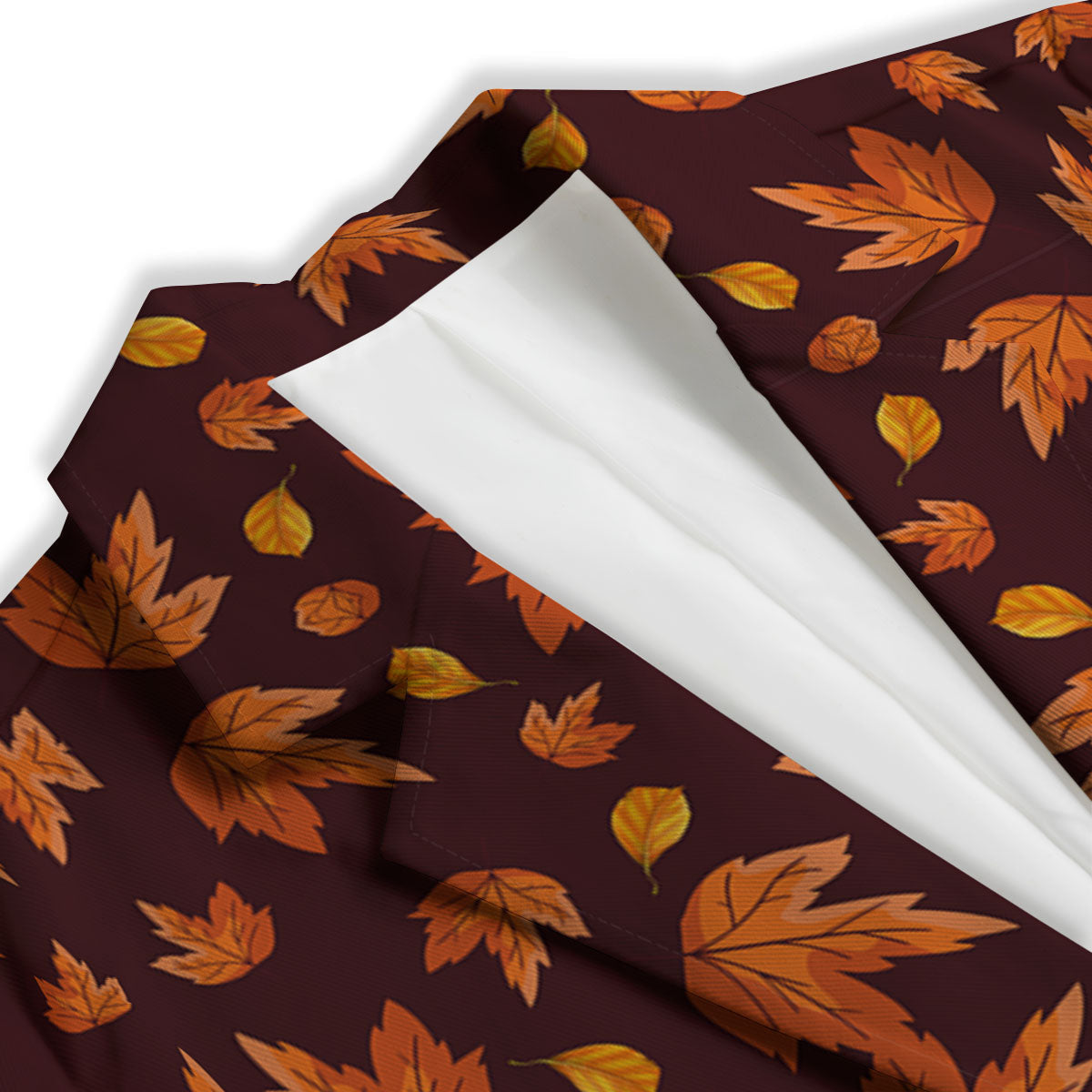Maple Leaves Orange Print Pattern Women's Blazer-grizzshop