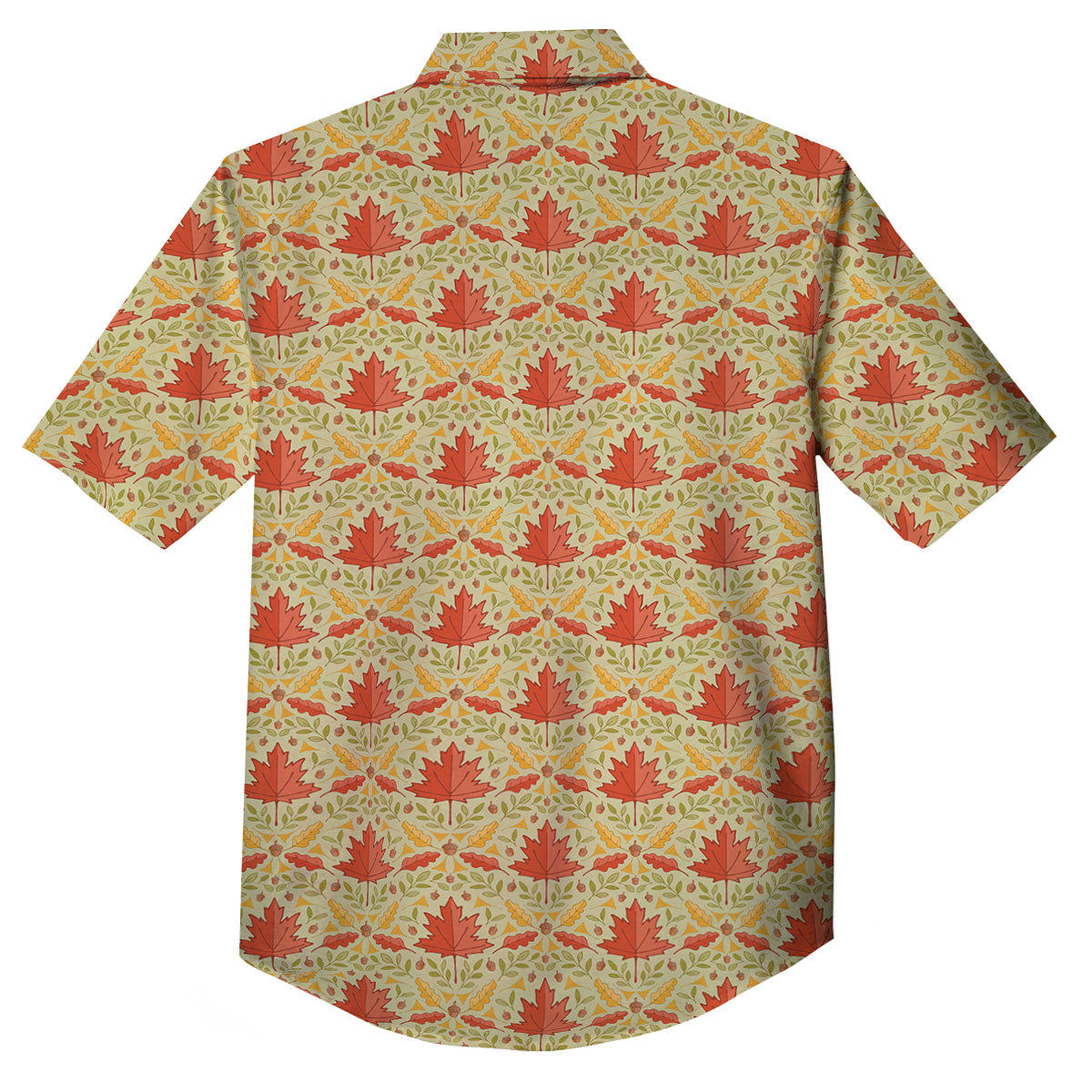 Maple Leaves Print Pattern Button Up Shirt-grizzshop