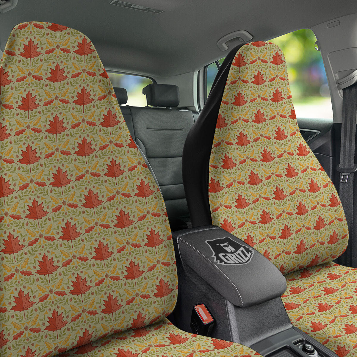 Maple Leaves Print Pattern Car Seat Covers-grizzshop